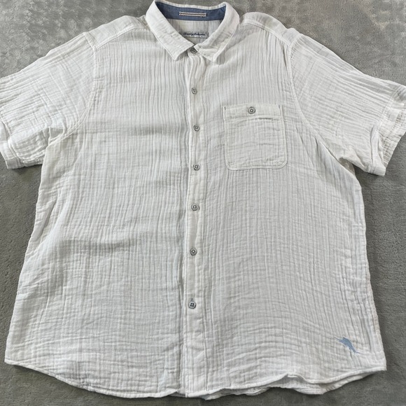 Tommy Bahama Other - Tommy Bahama Shirt Mens XL White Cotton Gauze Button Beach Resort Light Preppy